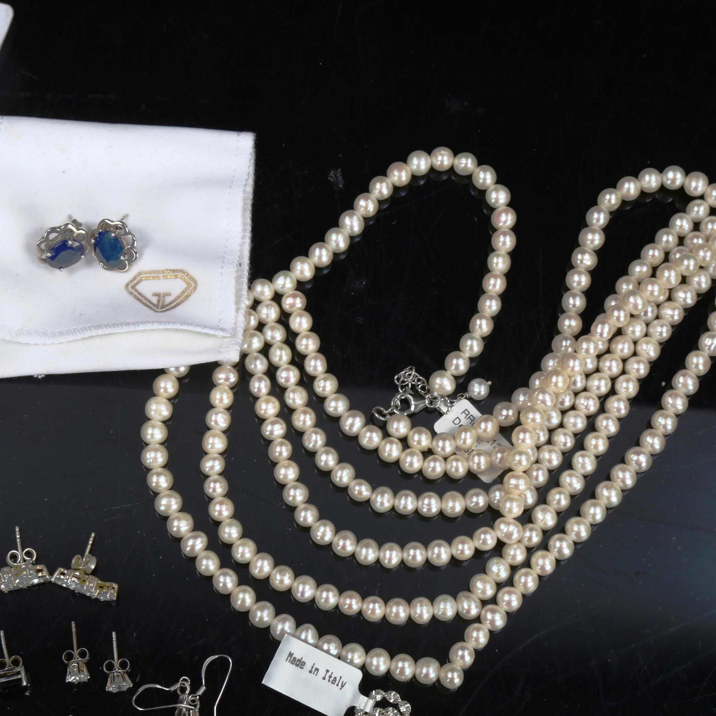 A quantity of modern silver stone set jewellery, most with gemstone certificates Lot sold as seen - Image 3 of 4