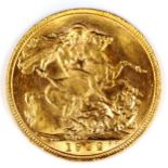 A George V 1922 gold full sovereign coin, Perth Mint, 7.9g