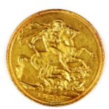 A George V 1925 gold full sovereign coin, Sydney Mint, 7.9g