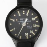 LA SPIROTECHNIQUE - a Diver's wrist depth presure gauge, black dial with luminous hand and