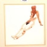 Alistair Grant (1921 - 1997), watercolour nude, signed with monogram, 21cm x 21cm, framed Good