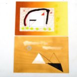 Alistair Grant (1921 - 1997), 2 gouache abstracts, 15cm x 23cm, unframed (2) Good condition