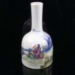 A Chinese white glaze porcelain narrow-necked vase, with painted figure in a landscape, 4