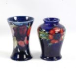 MOORCROFT POTTERY - 2 small vases, height 9cm