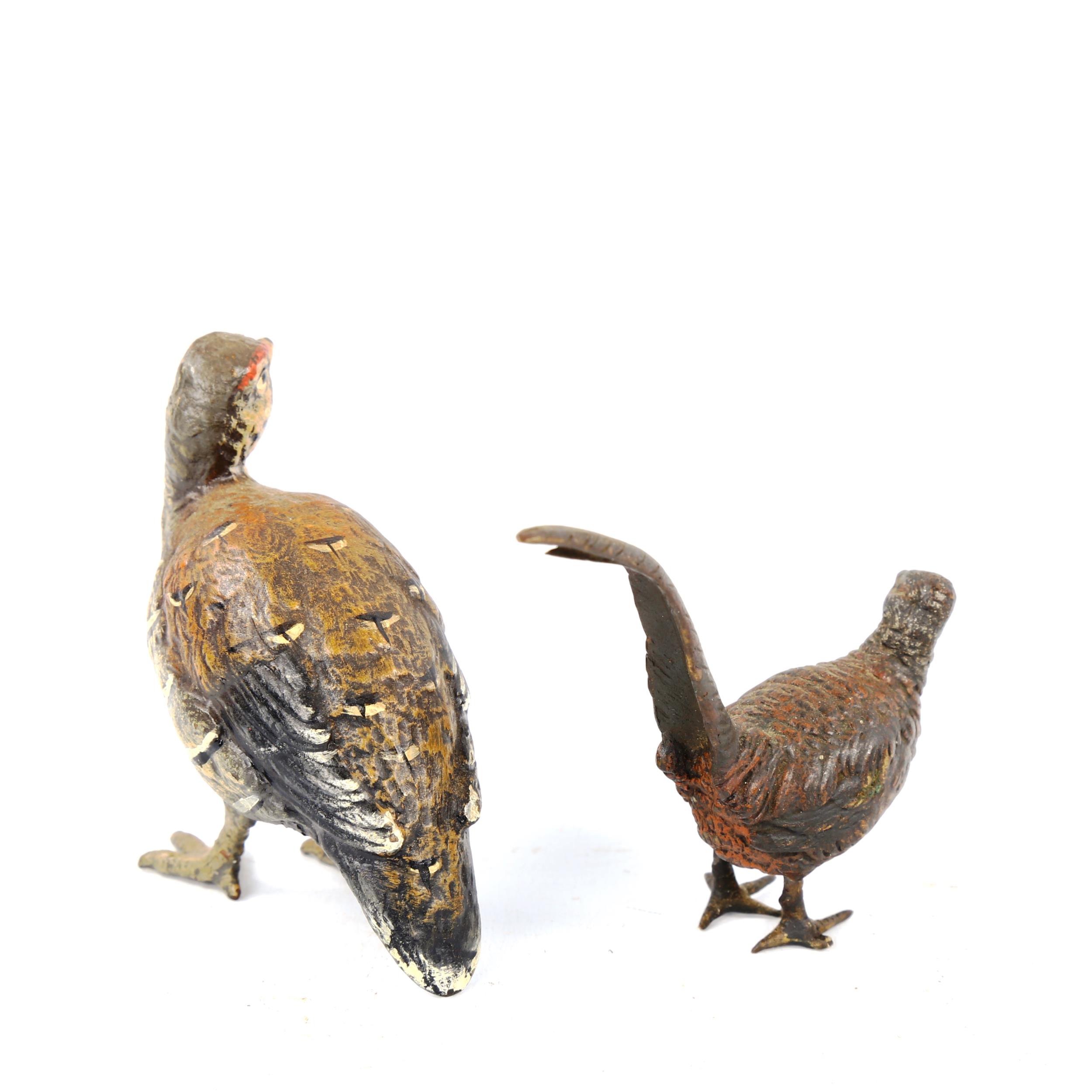 Austrian cold painted bronze grouse, height 7cm, and cold painted bronze pheasant - Image 2 of 3