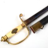 Late 18th century Infantry Officer's spadroon sword of the 23rd Regiment, the straight fullered