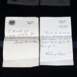 10 Downing Street, 2 handwritten letters from Anthony Eden dated 19-IV-1955, and Harold MacMillan (