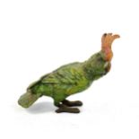 Bergmann style cold painted bronze parakeet, height 8cm