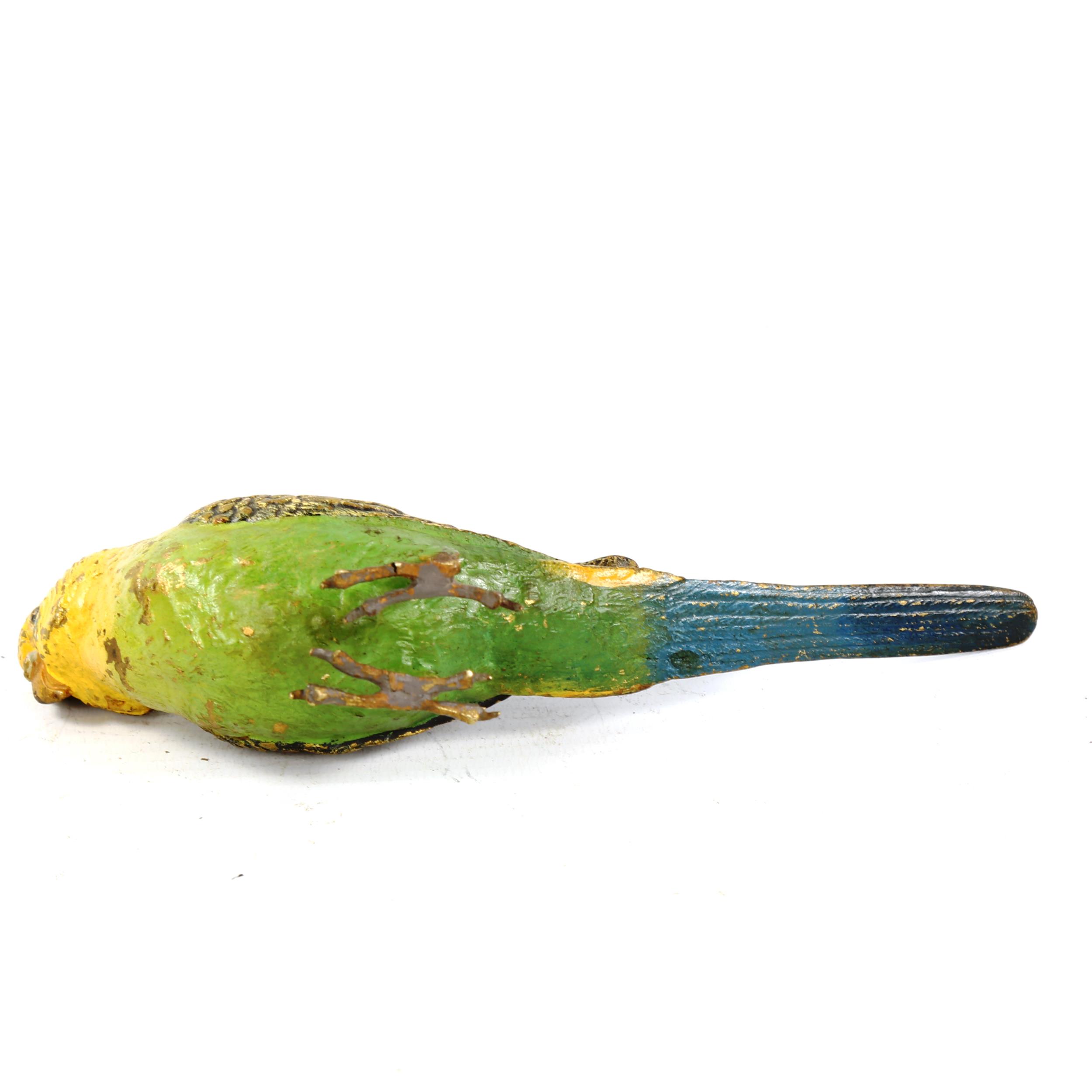 Austrian cold painted bronze parakeet, length 16cm - Image 3 of 3