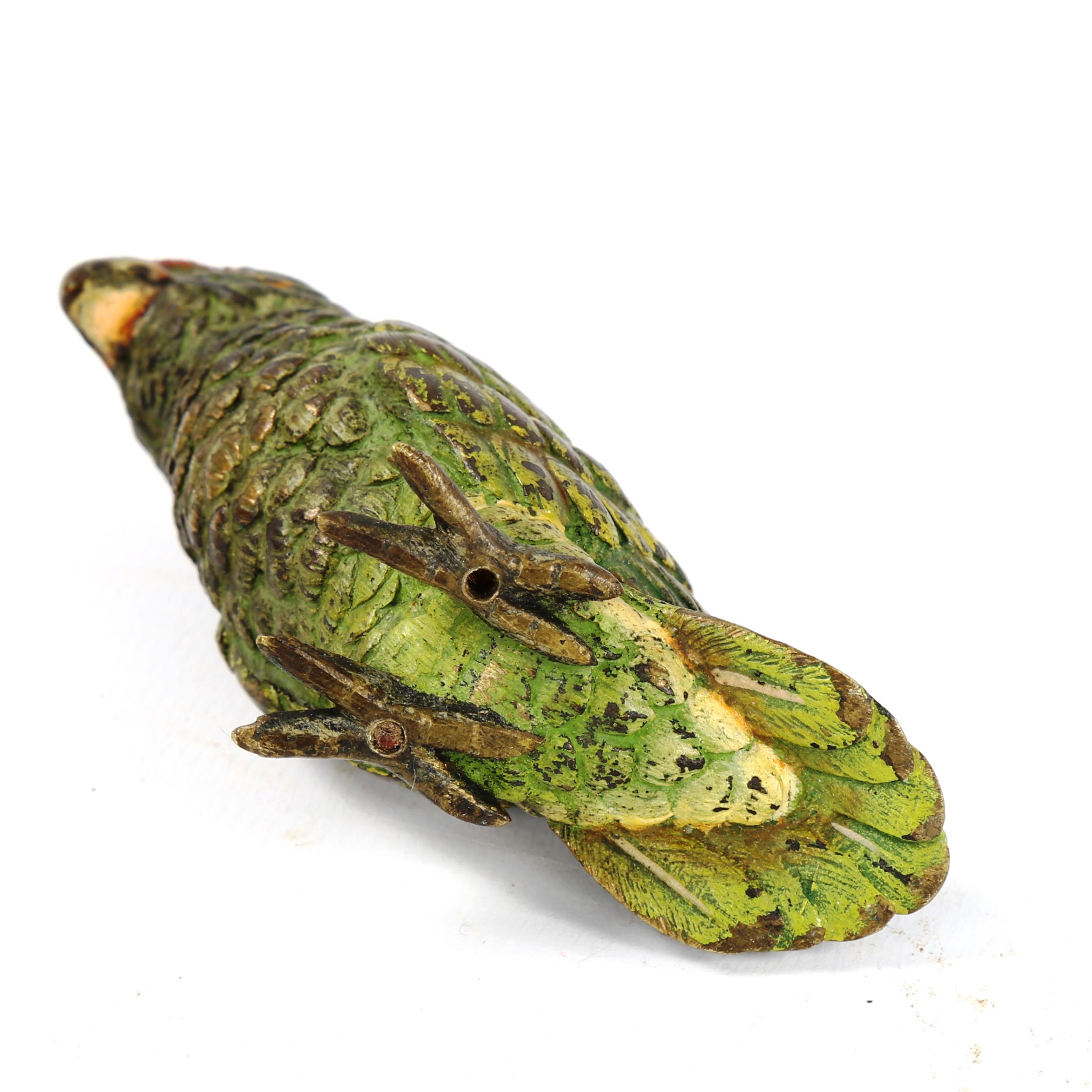 Austrian cold painted bronze parakeet, height 6cm - Image 3 of 3