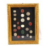 A set of plaster intaglio seals in modern gilt frame, overall frame dimensions 41cm x 31cm