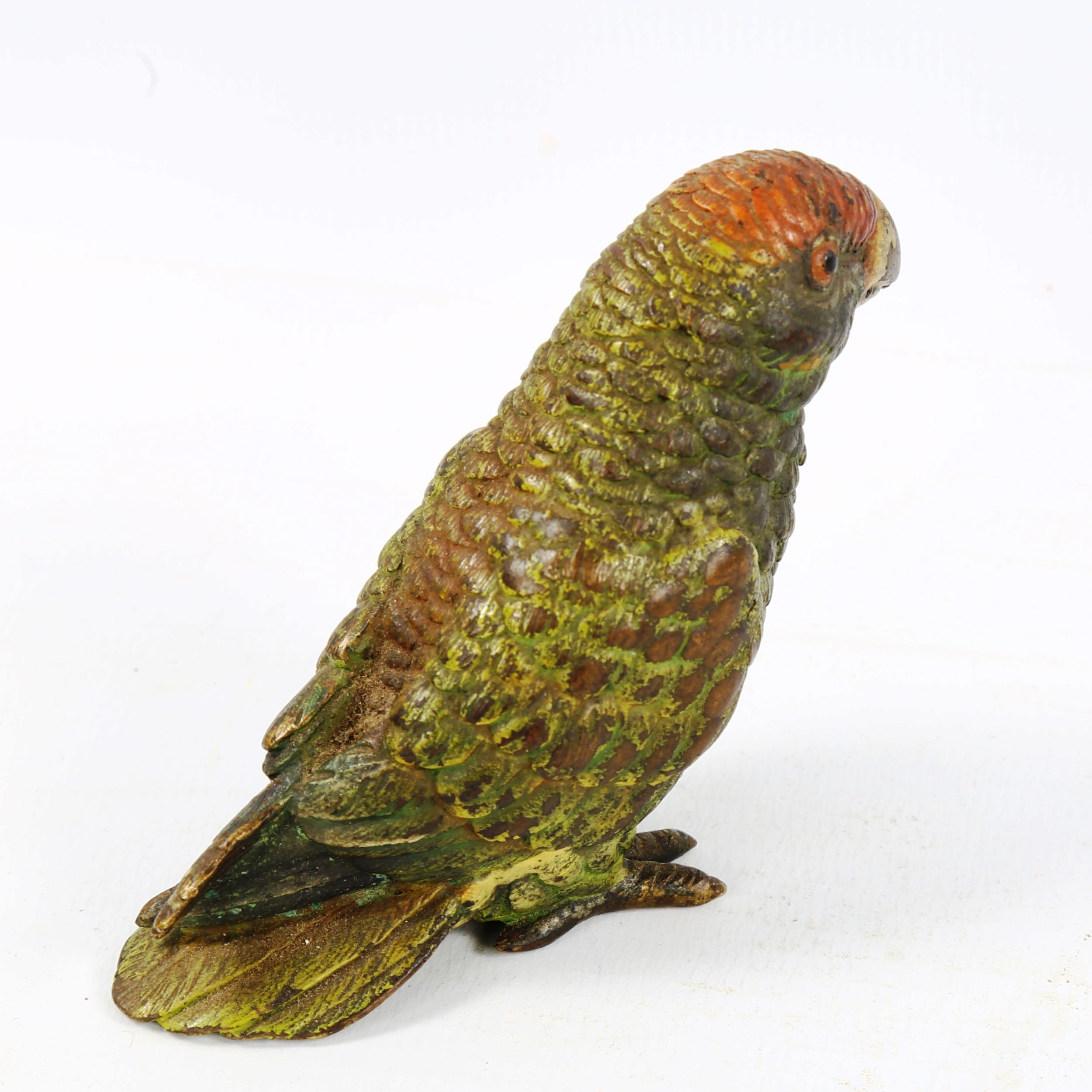 Austrian cold painted bronze parakeet, height 6cm - Image 2 of 3