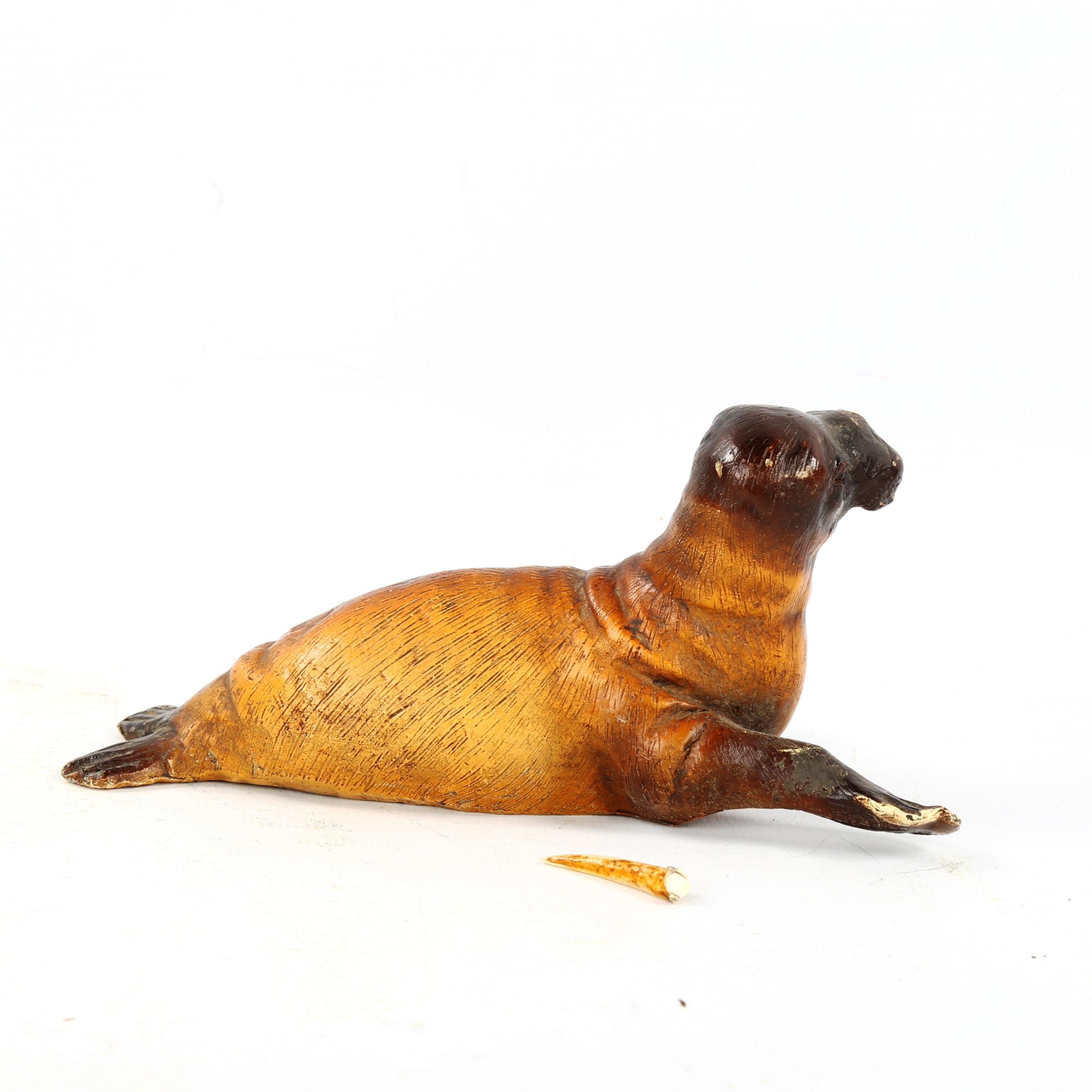 Bergmann style cold painted bronze walrus, length 14cm - Image 2 of 3