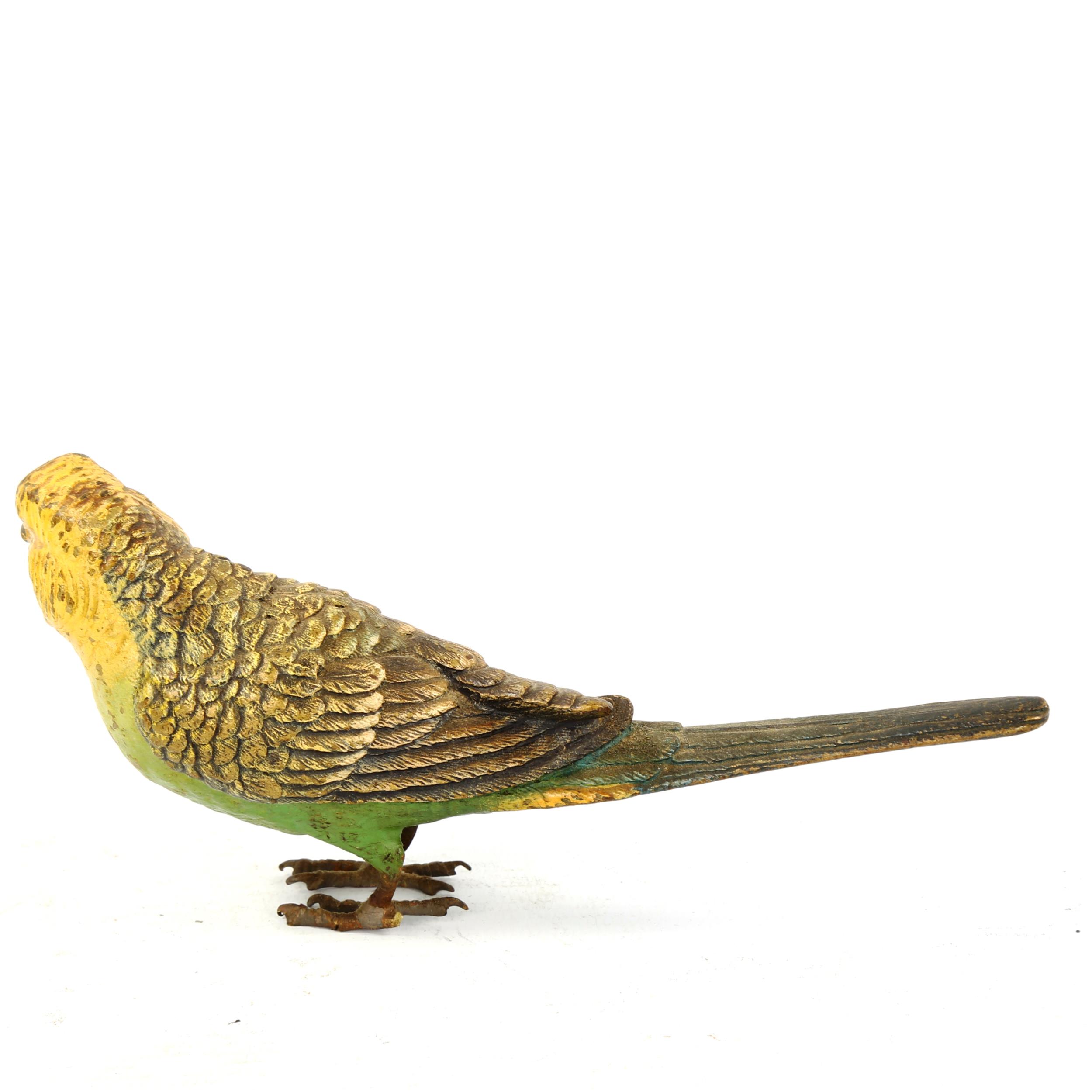 Austrian cold painted bronze parakeet, length 16cm - Image 2 of 3