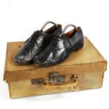 A pair of Vintage tap dancing shoes thought to have been owned by Fred Astaire, with associated