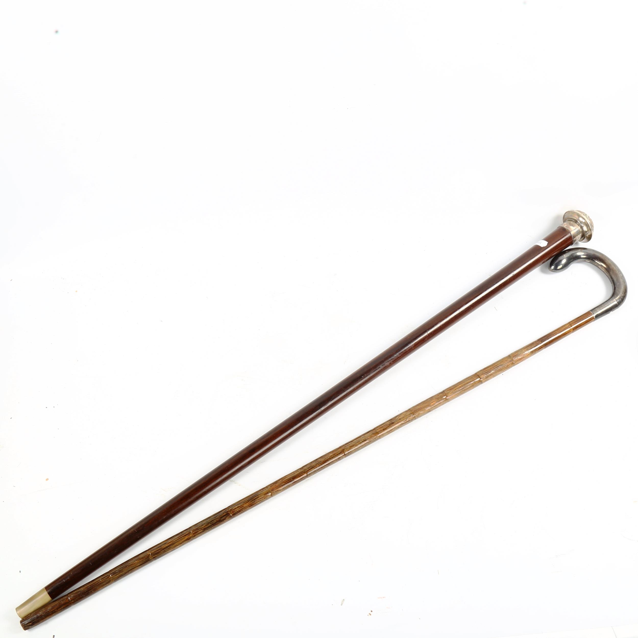 2 hallmarked silver-topped walking canes - Image 4 of 5