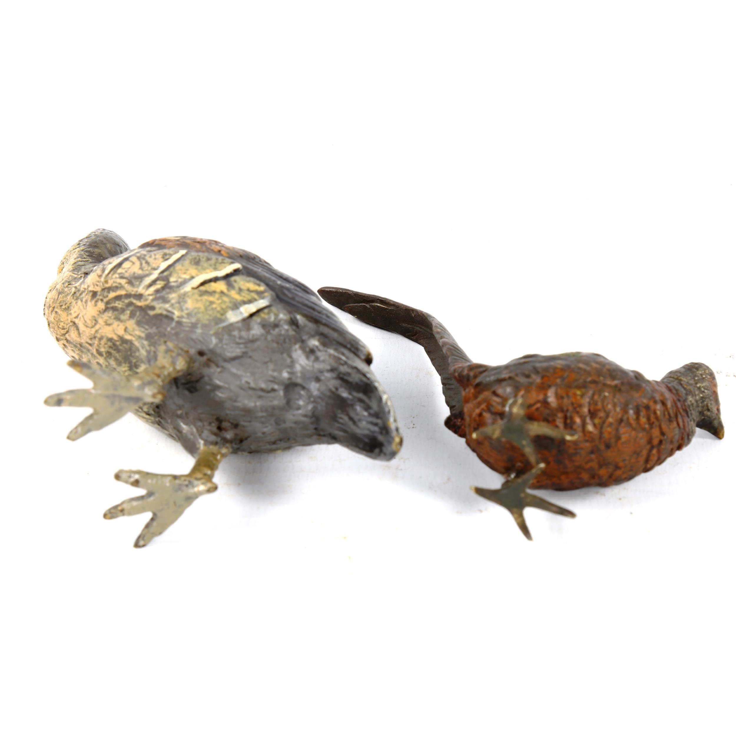 Austrian cold painted bronze grouse, height 7cm, and cold painted bronze pheasant - Image 3 of 3