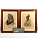 A pair of 19th century American chromolithograph portraits of Native Americans, Petalesharoo (a