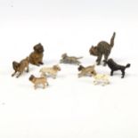 A group of 9 miniature Austrian cold painted bronze animals