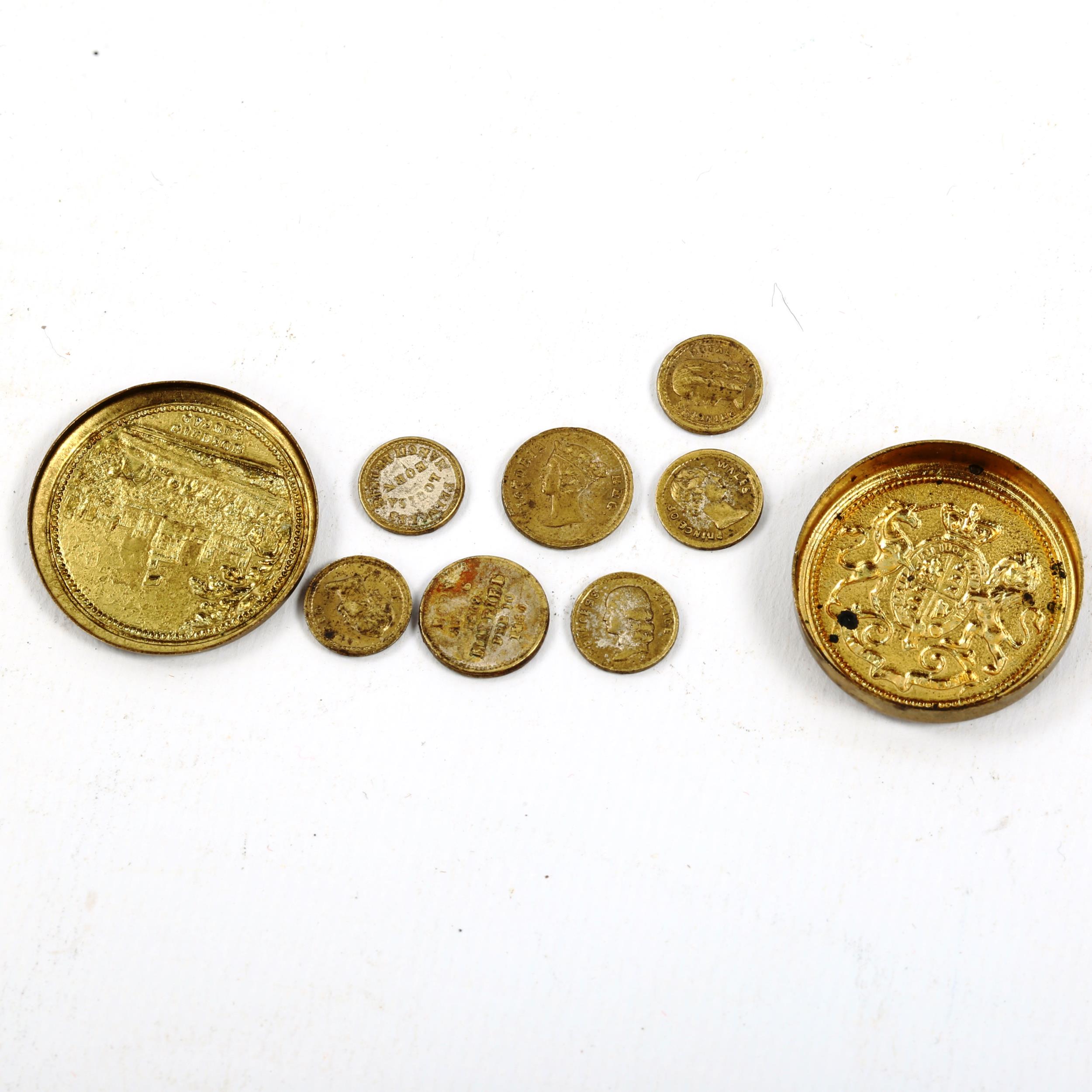 A set of miniature souvenir coins depicting Queen Victoria and her children, in original gilt- - Image 3 of 3