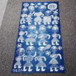 A Nigerian blue and white adire cloth, length 168cm