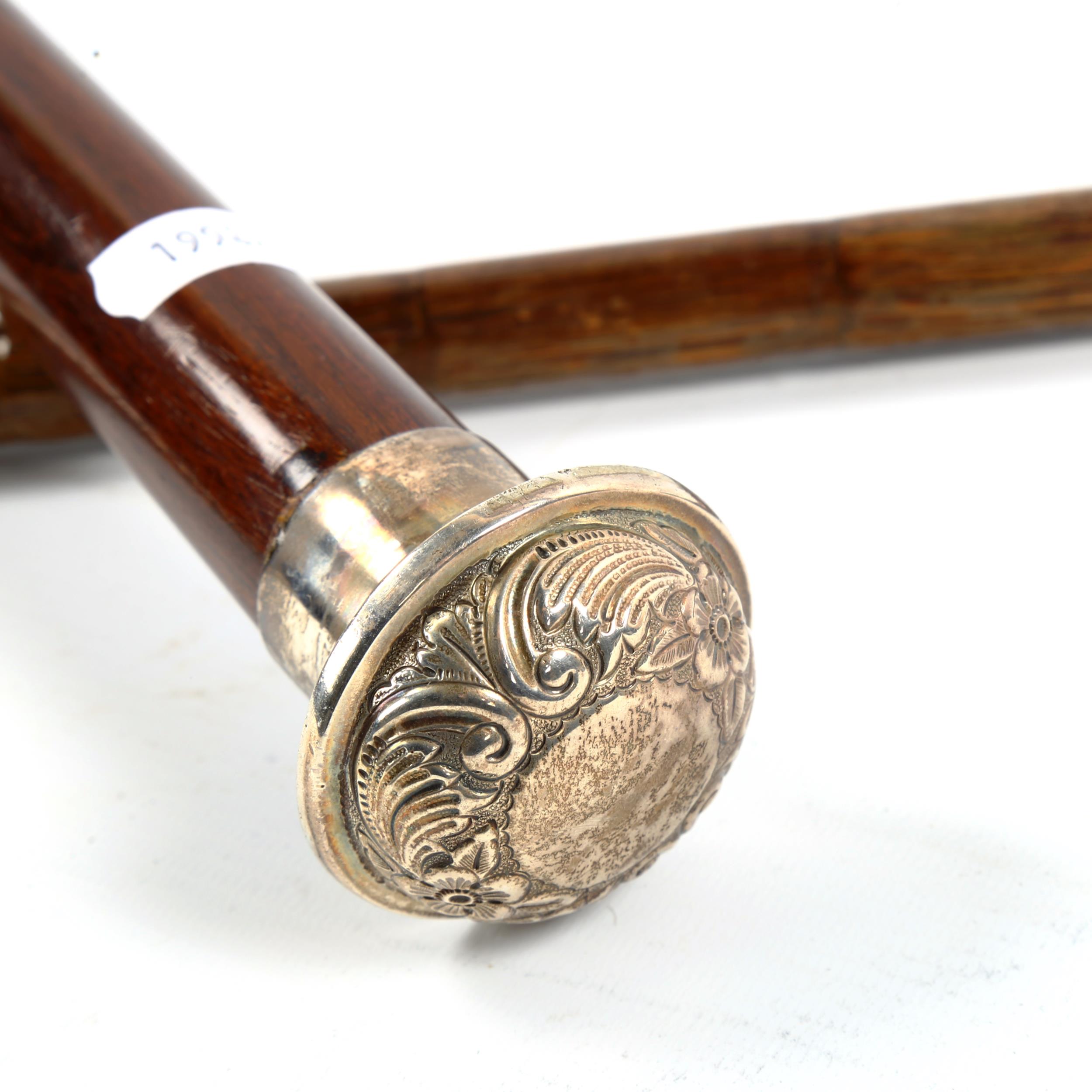 2 hallmarked silver-topped walking canes - Image 3 of 5