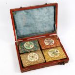 MARIVAL LE JEUNE - 18th century games box, comprising 4 parcel gilded rectangular boxes with