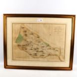 An Antique hand coloured map of The Hundreds of Great Barnfield and Selbrittenden, image 36cm x