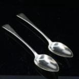 A pair of George III silver Old English pattern serving spoons, maker's marks IB, hallmarks London