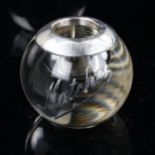 An early 20th century silver-mounted glass 'Matches' Vesta match striker, indistinct hallmarks,