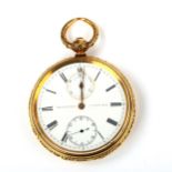 A 19th century 18ct gold open-face key-wind pocket watch, by William Webb of London, no. 8849, white