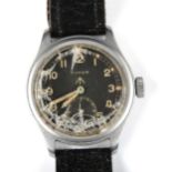 TIMOR - a Second World War Period stainless steel British Military issue 'Dirty Dozen' mechanical