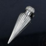 A small Victorian silver conical scent flask, allover fluted decoration, by David & Lionel Spiers,