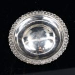 A George IV Scottish silver dish, relief cast acanthus border with a convex centre and engraved