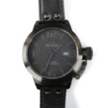 TW STEEL - a black PVD coated stainless steel 'Cool Black' quartz wristwatch, ref. TW822, black dial