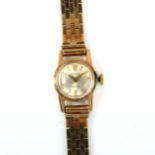 ROLEX - a lady's 9ct gold precision mechanical bracelet watch, circa 1961, silvered dial with gilt