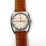 SUMMIT - a Vintage stainless steel mechanical wristwatch, blue and silvered dial with gilt Arabic