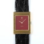 ROLEX - a Vintage 18ct gold Cellini mechanical wristwatch, ref. 4012, circa 1970s, burgundy dial