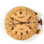 CHRONOGRAPHE SWISSE - a Vintage mechanical chronograph wristwatch movement, rose gilded dial with