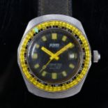 JENNY - a Vintage stainless steel Caribbean 1500 mechanical diver's automatic wristwatch, ref.