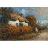 W A Wickham (exhibited 1906), watercolour, old cottage Hayling, signed, 24cm x 34cm, framed Painting