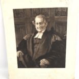 Hubert Herkomer, etching, portrait of Rev Sewell, Warden of New College (First Day Cover),