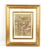 Stanley Hayter (1901 - 1988), etching, abstract, signed in pencil, image 25cm x 18cm, framed Good