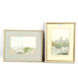Kenneth Pengelly, 2 watercolours, Durham and Norwich, inscribed verso, 28cm x 18cm, framed A few
