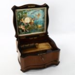 A 19th century polyphon in serpentine-shaped walnut case, original printed label inside lid,