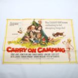 Carry on Camping (1969) British Quad film poster, Fratini artwork, folded, 30 x 40"