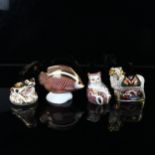 4 Royal Crown Derby animals and fish, tropical fish length 14cm (4)