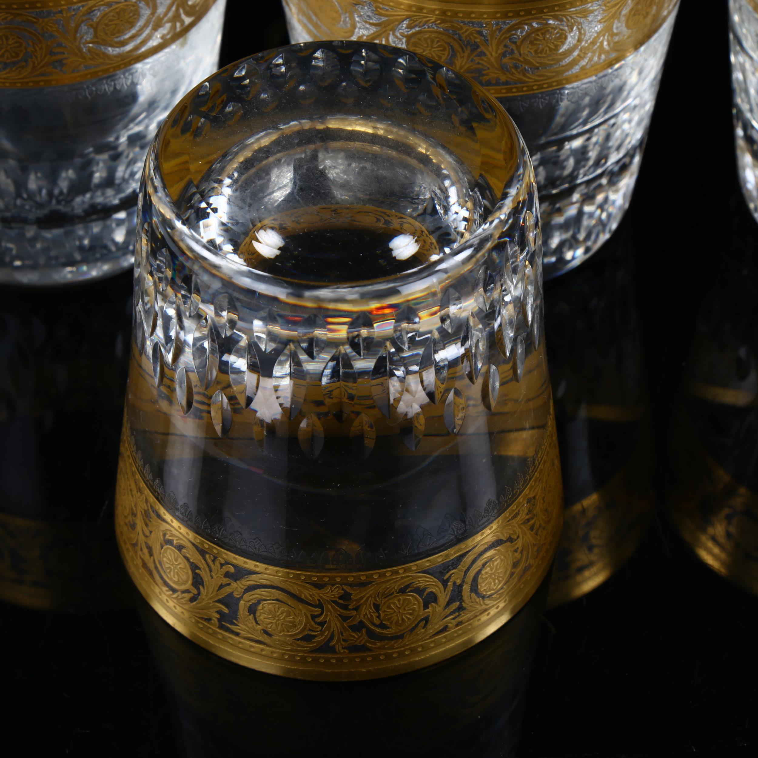 A set of 6 St Louis Crystal Thistle pattern tumblers, with gilded rims, height 10cm, diameter 9.5cm - Image 3 of 3