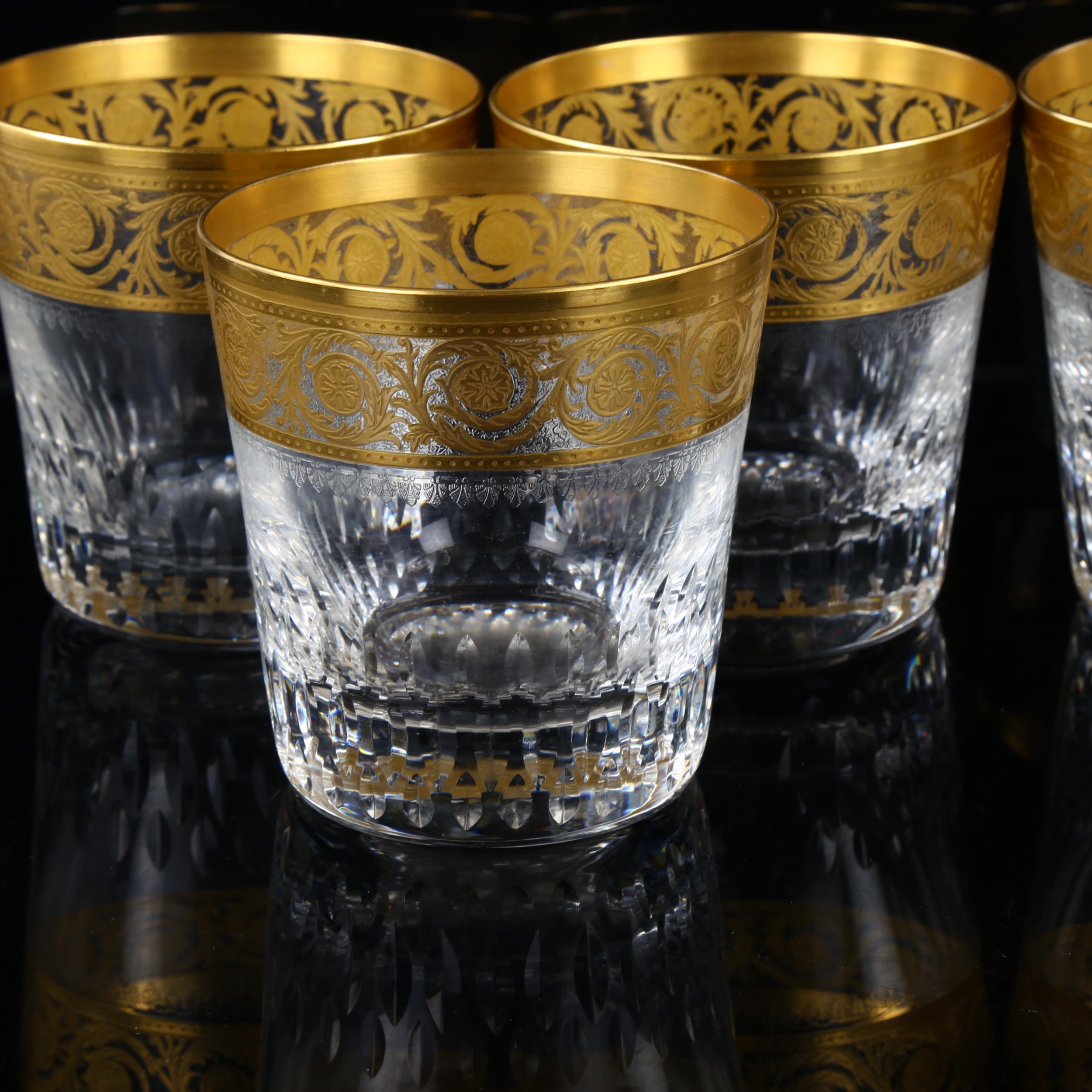 A set of 6 St Louis Crystal Thistle pattern tumblers, with gilded rims, height 10cm, diameter 9.5cm - Image 2 of 3