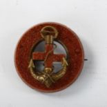 A Victorian goldstone brooch with central anchor motif, diameter 39mm - BBC Antiques Road Trip